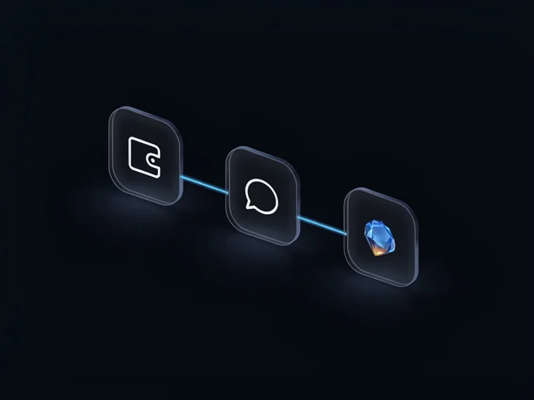 Diagram of the Tonplay deposit route from wallet to Telegram chat to Toncoin balance