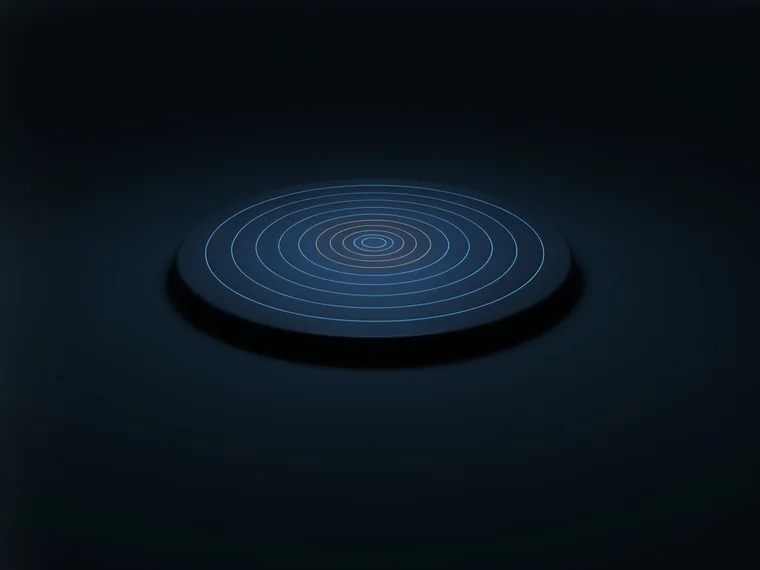 Diagram of concentric scanning rings spreading across a dark surface